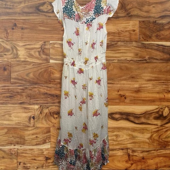 Lucky Brand Floral High Low Dress - Cream and Pink - Picture 4 of 5